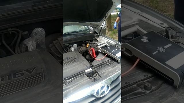 Запуск двигателя Hyundai Santa Fe безопасным пусковым устройством смотреть онлайн