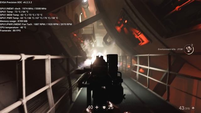 EVGA Precision XOC - Vulkan OSD in Wolfenstein II - 4K Gameplay смотреть онлайн