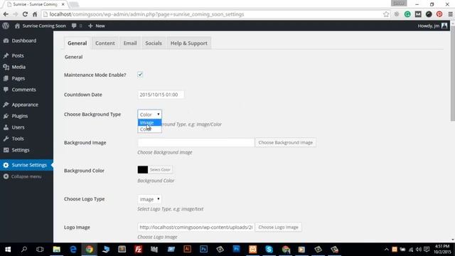 Insert Background Image In Sunrise Coming Soon WordPress Plugin смотреть онлайн