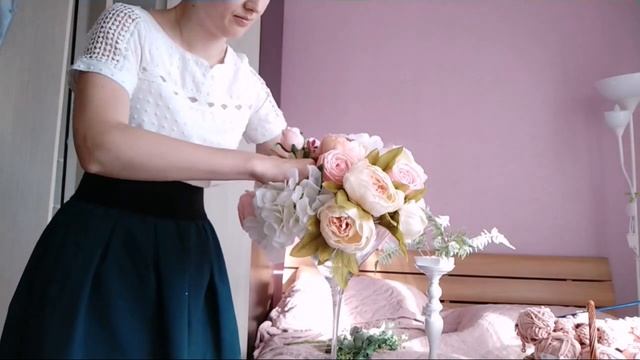 Мастерская Альфии ? Переделка цветочной композиции в большой стеклянной рюмке смотреть онлайн