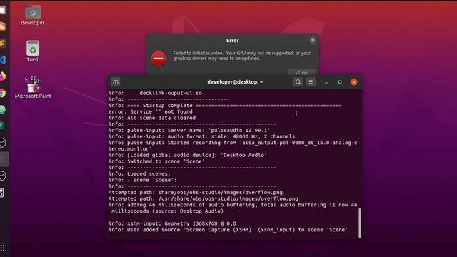 How to fix error OBS Studio Failed to initialize video. Your GPU may not be supported in Ubuntu 20 смотреть онлайн