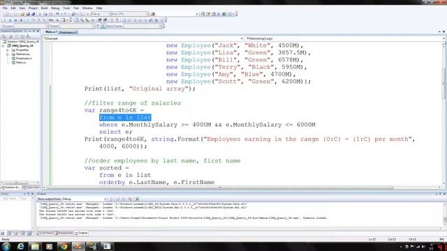 C# Programming 34 - Using LINQ to query an array смотреть онлайн