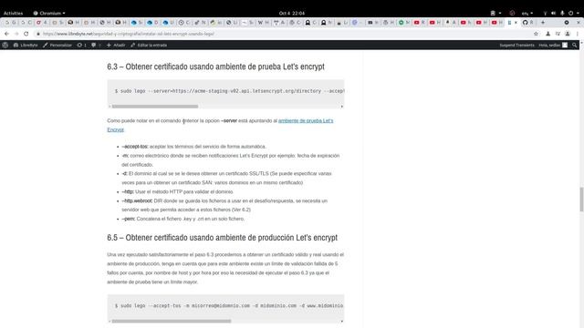 Instalar Certificado de Seguridad Let’s Encrypt usando Lego смотреть онлайн
