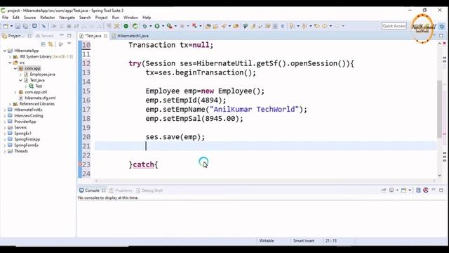 HibernateUtil Code-13|Developing Hibernate Util Class|AnilKumar TechWorld смотреть онлайн