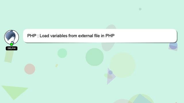 PHP : Load variables from external file in PHP смотреть онлайн