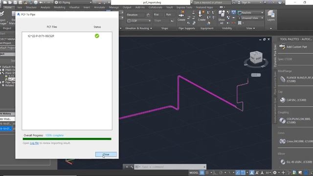 Smart3D PCF Import to ACAD Plant3D Piping Model смотреть онлайн