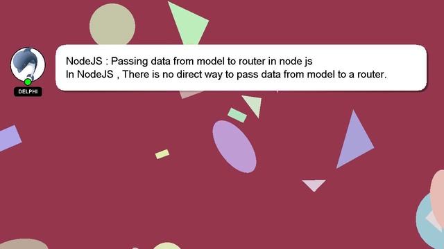 NodeJS : Passing data from model to router in node js смотреть онлайн