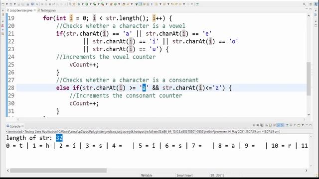 Vowels and Consonants | Java Programming Tutorial for Beginners using Eclipse 2021 смотреть онлайн