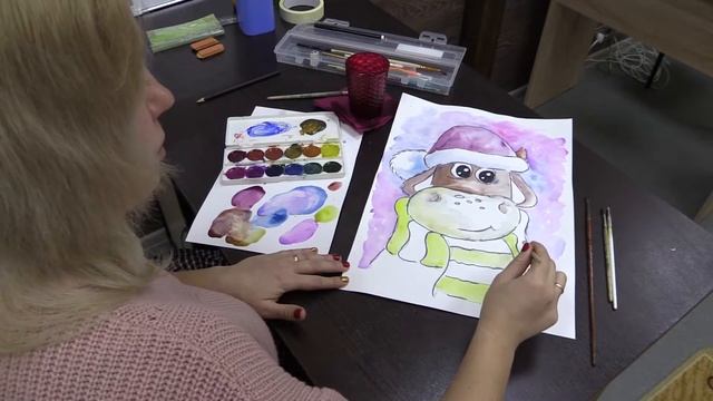РИСУЕМ СИМВОЛ НОВОГО ГОДА! часть 2 смотреть онлайн