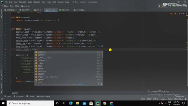 #16 Django Blog Project - Inspiration and Latest Post Section in Fetch the Blog Post | Hindi смотреть онлайн