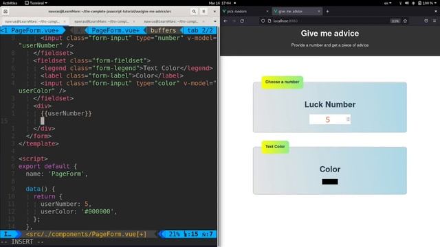 14- كورس VUE 3: Give Me Advice App - v-model смотреть онлайн