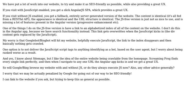 Webmasters: Will Google/Bing crawl my website both with and without Javascript, or with only? смотреть онлайн