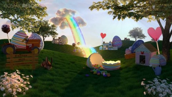 EASTER AMBIENCE - Relaxing ASMR with Easter Bunny Eggs Candy and Bird Sounds