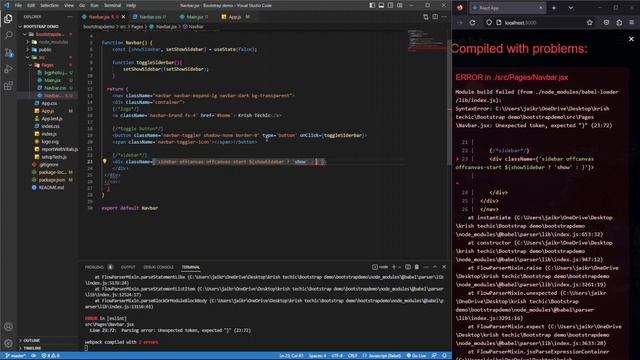 Fully responsive navbar using react.js and bootstrap 5 смотреть онлайн