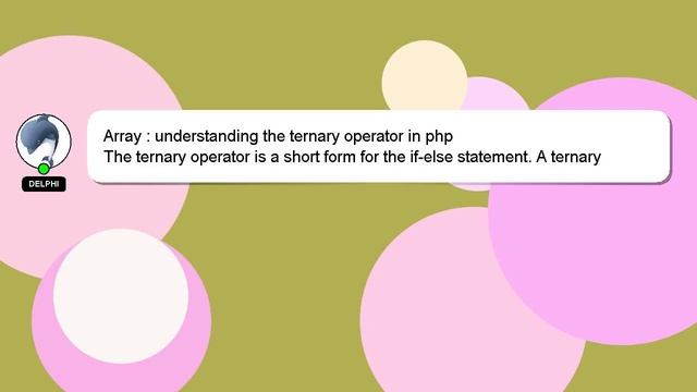 Array : understanding the ternary operator in php смотреть онлайн