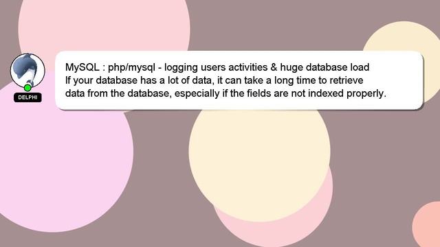 MySQL : php/mysql - logging users activities & huge database load смотреть онлайн