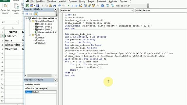 Corso VBA Excel ITA - 55 - Scrivere file csv смотреть онлайн