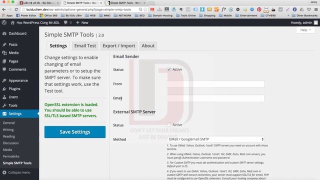 [HƯỚNG DẪN] gửi mail nhờ plugin SIMPLE SMTP TOOL trong WordPress смотреть онлайн