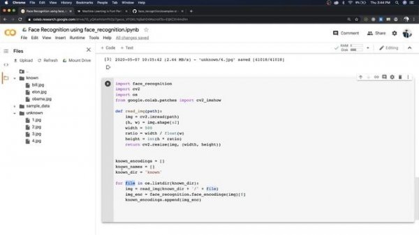 Face Recognition in Python using face_recognition Library (in Google Colab)