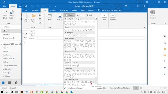 How to Insert Shapes into an email in Outlook смотреть онлайн