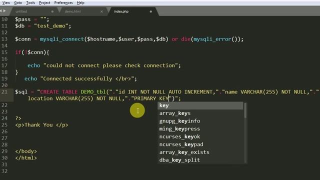 Create Table In Mysql Using Php Script смотреть онлайн