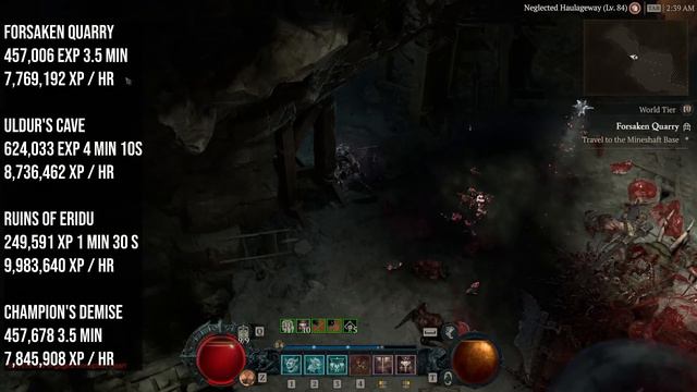 What's the BEST Dungeon to farm POST-Nerf? LOOT AND XP COMPARISION! - DIABLO 4 смотреть онлайн