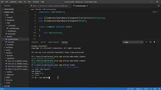 Laravel's Eloquent and Tinker смотреть онлайн