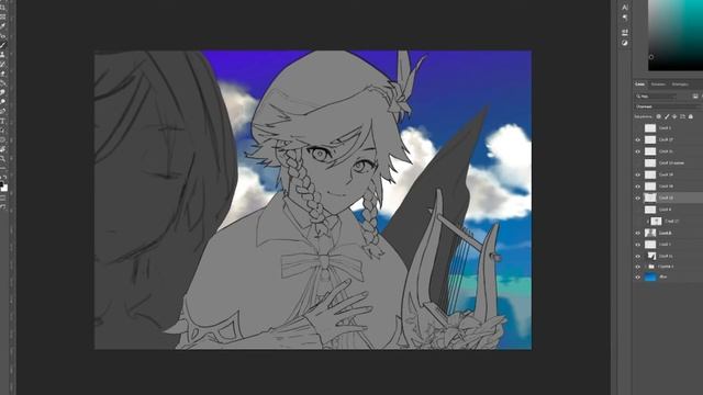 Speedpaint (PhotoShop) Venti Genshin Impact смотреть онлайн