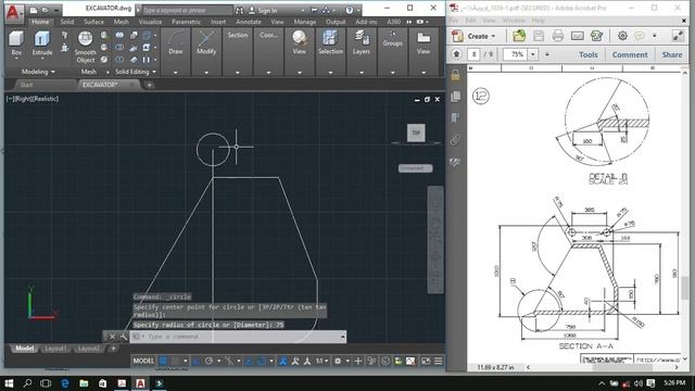 AutoCAD 3D Design, Modeling and Assembling of Excavator Machine смотреть онлайн