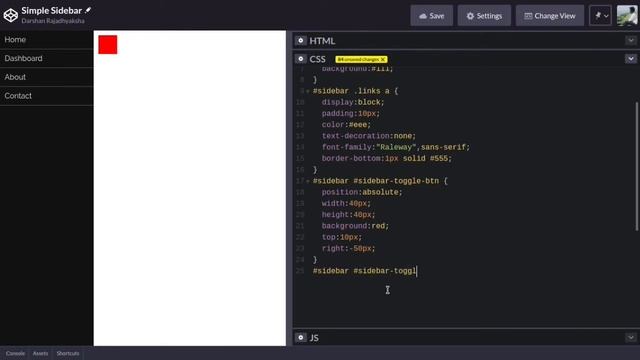 How to Create Simple Sidebar Menu using HTML, CSS & JavaScript | Hindi смотреть онлайн