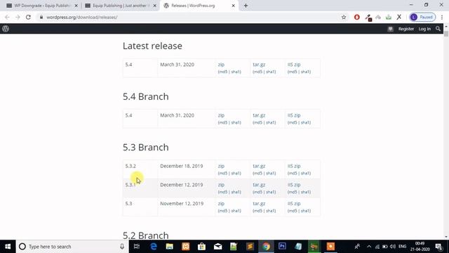 How to downgrade wordpress version in wordpress website (Hindi) смотреть онлайн