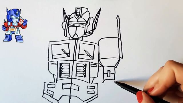 How to draw Optimus Prime☆Как нарисовать Оптимуса Прайма смотреть онлайн