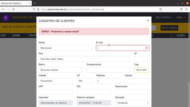Cadastro de clientes com Bootstrap - PHP - MySQL смотреть онлайн