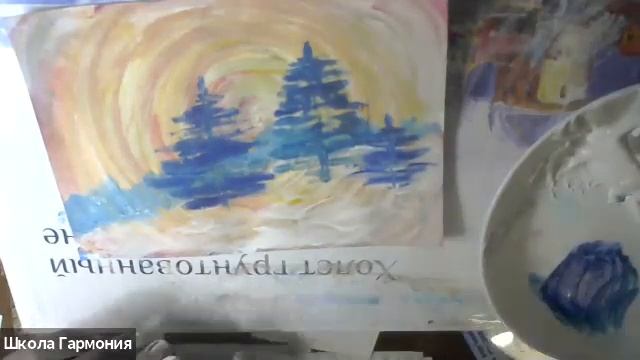 Арт вечеринка онлайн №1. Рисуем с бокалом вина. Правополушарное рисование. Три новогодние открытки смотреть онлайн