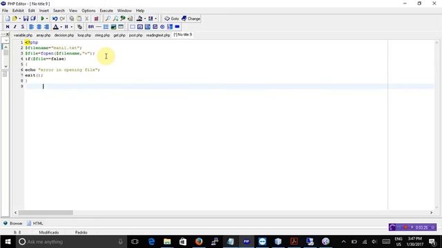 writing text file in php смотреть онлайн