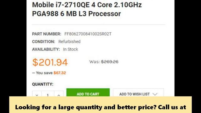 FF8062700841002SR02T Intel Core i7 Mobile i7-2710QE 4 Core 2.10GHz PGA988 6 MB L3 Processor смотреть онлайн