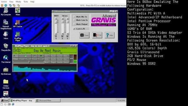 ModPlug/Ultrasound Combo on Win95 (86Box, Gravis Ultrasound) смотреть онлайн