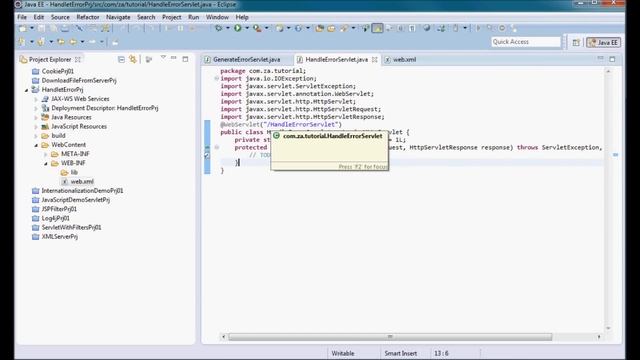 Error Handling in JAVA Web Application - Tutorial смотреть онлайн
