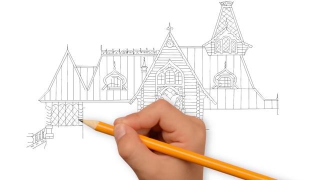 Архитектурный эскиз-Терем в неорусском стиле смотреть онлайн