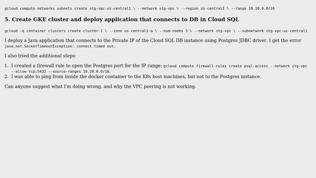 DevOps & SysAdmins: Issue Connecting to Cloud SQL Postgres using Private IP from GKE смотреть онлайн