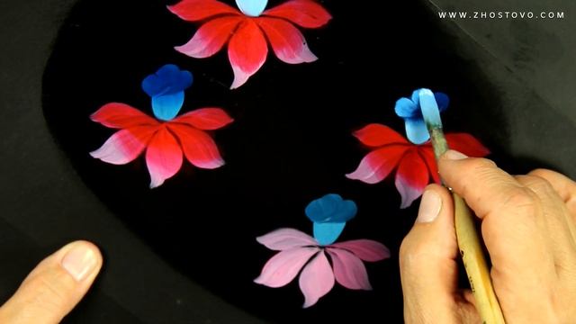 Нарцисс. Техника Жостовской росписи в Миниатюре. Художник Лариса Гончарова смотреть онлайн