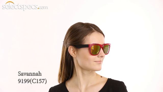 Wayfarer-style Mirrored Sunglasses for Ladies - Savannah 9199 (Red & Black) смотреть онлайн