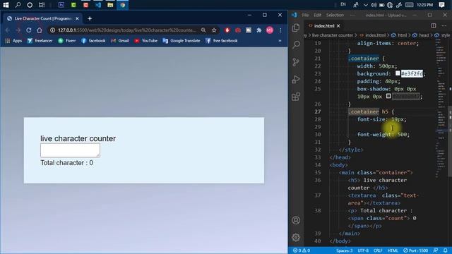 ? Live character count using HTML CSS and javascript | Programmer Shipon смотреть онлайн