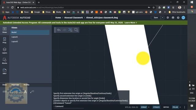How to draw on AutoCAD online (Autocad.web) - الرسم أونلاين علي برنامج الاتوكاد смотреть онлайн