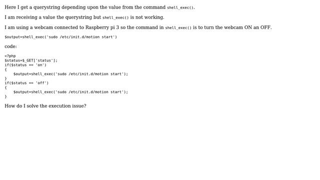 Unix & Linux: Issue with php shell_exec() смотреть онлайн