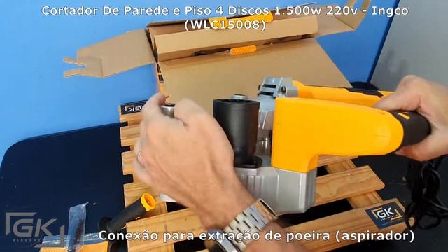 Cortador De Parede e Piso 4 Discos 1.500w 220v - Ingco (WLC15008) Unboxing смотреть онлайн
