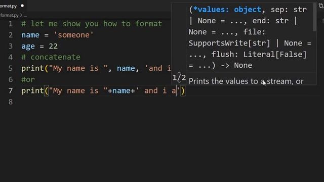 Formatting vs Concatenation in Python смотреть онлайн