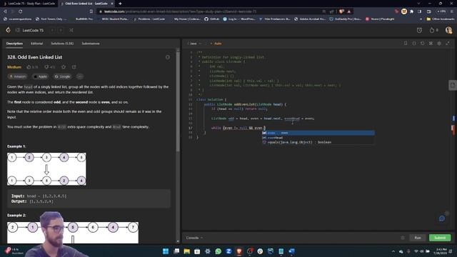 Solving the 'Odd Even Linked List' Problem in Java LeetCode 75 Study Plan смотреть онлайн