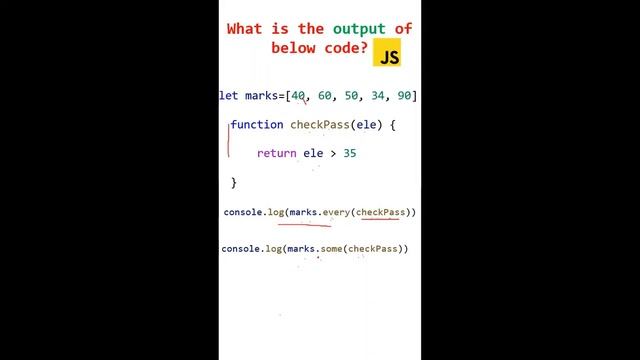 every vs some method in javascript | array methods in javascript | javascript interview questions смотреть онлайн