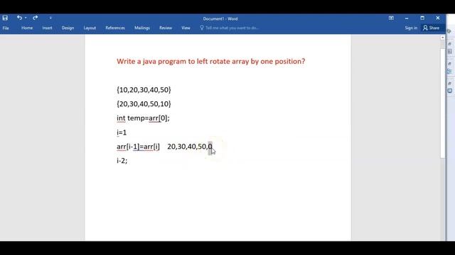 Write a java program to left rotate array by one position | Learn with Krishna Sandeep смотреть онлайн